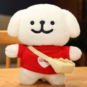 韩国可爱线装小狗公仔马尔济斯毛绒玩具线装狗公仔睡觉抱抱儿童公仔女神节礼物
