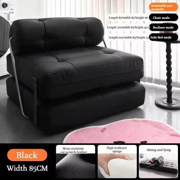 Single Sofa Small Apartment Living Room Tofu-Block Taji Sofa Bed - Folding Dual-Purpose Cream Style Module Lazy Sofa - 图片 8