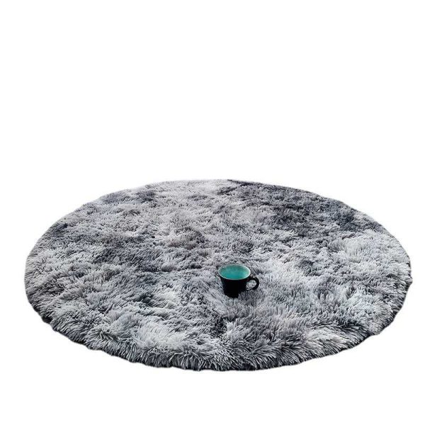 Round Rug Super Soft Fluffy Shag Circle Area Rugs for Kid's Bedroom, Fuzzy Plush Shaggy Circular Rug for Teen's Room, Cute Non-Slip Home Decor Black Carpet for Nursery Room - 图片 14