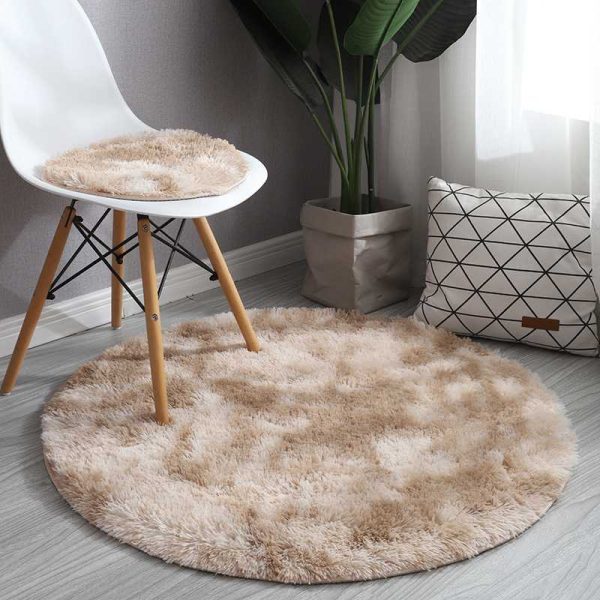 Round Rug Super Soft Fluffy Shag Circle Area Rugs for Kid's Bedroom, Fuzzy Plush Shaggy Circular Rug for Teen's Room, Cute Non-Slip Home Decor Black Carpet for Nursery Room - 图片 11