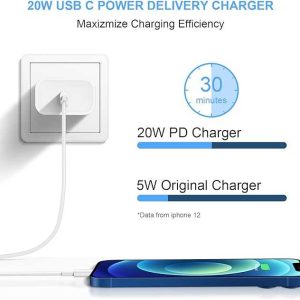 iPhone 15 充电器块 USB C 充电器快速充电插头 3 件套电源插头快速充电盒，兼容 iPhone 15 14 13 12 11Pro Max/Mini/Plus/iPad/Samsung Galaxy s23/S22/S21