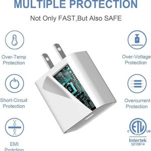 iPhone 15 充电器块 USB C 充电器快速充电插头 3 件套电源插头快速充电盒，兼容 iPhone 15 14 13 12 11Pro Max/Mini/Plus/iPad/Samsung Galaxy s23/S22/S21