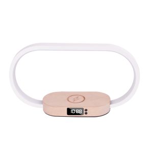 Bedside Lamp with USB Port,Bedroom Lamp with 10W Fast Wireless Charger, Nightstand Lamp with Clock, Dimming & 3 Color Modes