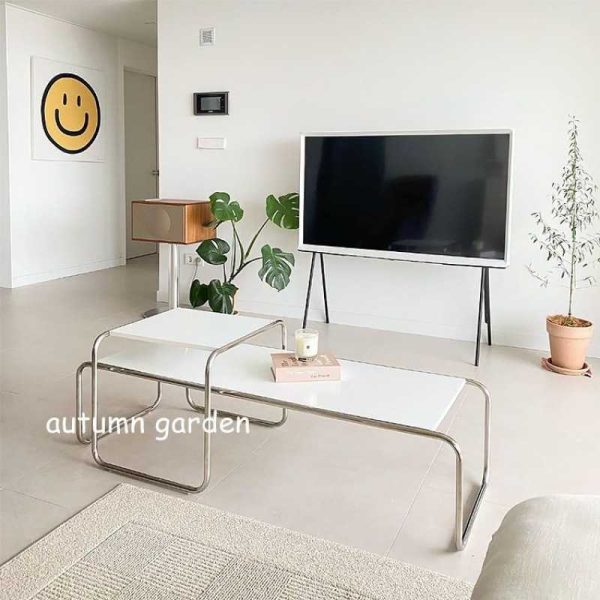 Modern Nordic Minimalist Stainless Steel Coffee Table Set Wood Table Top Combination Center Table  – Versatile and Elegant Design - 图片 4