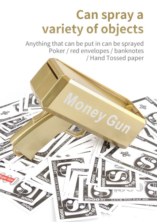 Trendy Money Gun Shooter –Prop Gun Make it Rain, Handheld Cash Gun for Game Movies Party
