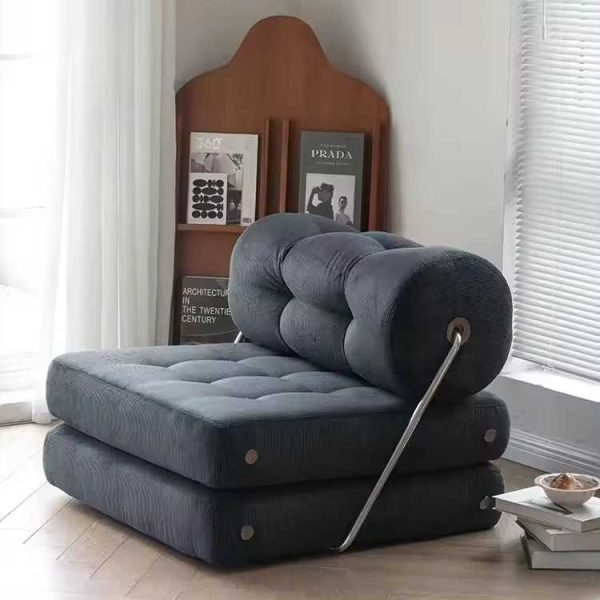 Single Sofa Small Apartment Living Room Tofu-Block Taji Sofa Bed - Folding Dual-Purpose Cream Style Module Lazy Sofa - 图片 7