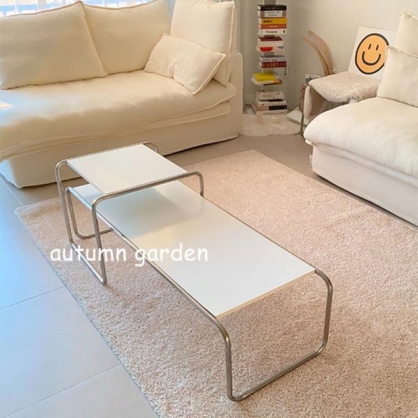 Modern Nordic Minimalist Stainless Steel Coffee Table Set Wood Table Top Combination Center Table  – Versatile and Elegant Design - 图片 2
