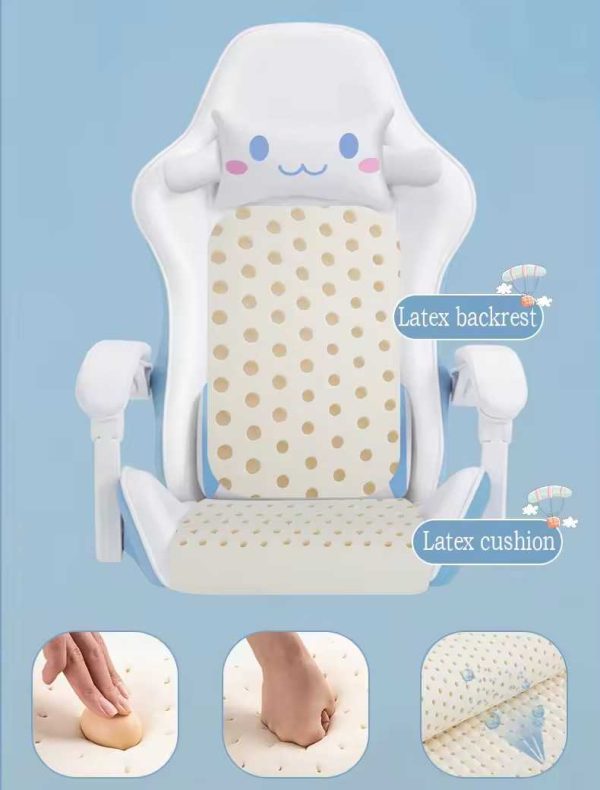 Premium Ergonomic Cute Gaming Chair with Adjustable Recline, Armrests, and Supportive Cushioning for Enhanced Comfort - 图片 5