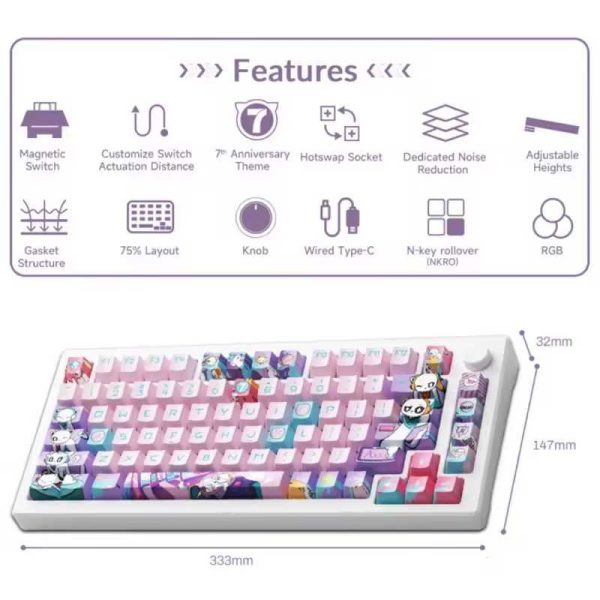 AKKO 7th Anniversary MOD 007 PC Mechanical Office Gaming Hall Effect Magnetic keyboards - 图片 3