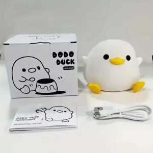 DoDo 鸭子小夜灯，可爱的鸭子灯，硅胶可调光婴儿床头小夜灯，可充电 LED 床头灯，带 20 分钟定时器和轻触式控制 婴儿 女童 妇女 卧室 客厅