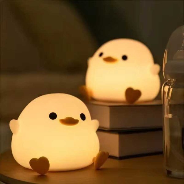 Veilleuse DoDo Duck, lampe canard mignonne, veilleuse de chambre d'enfant à intensité variable en silicone, lampe de chevet LED rechargeable avec minuterie de 20 minutes et contrôle par robinet pour les chambres de bébés, filles et femmes, et pour le salon