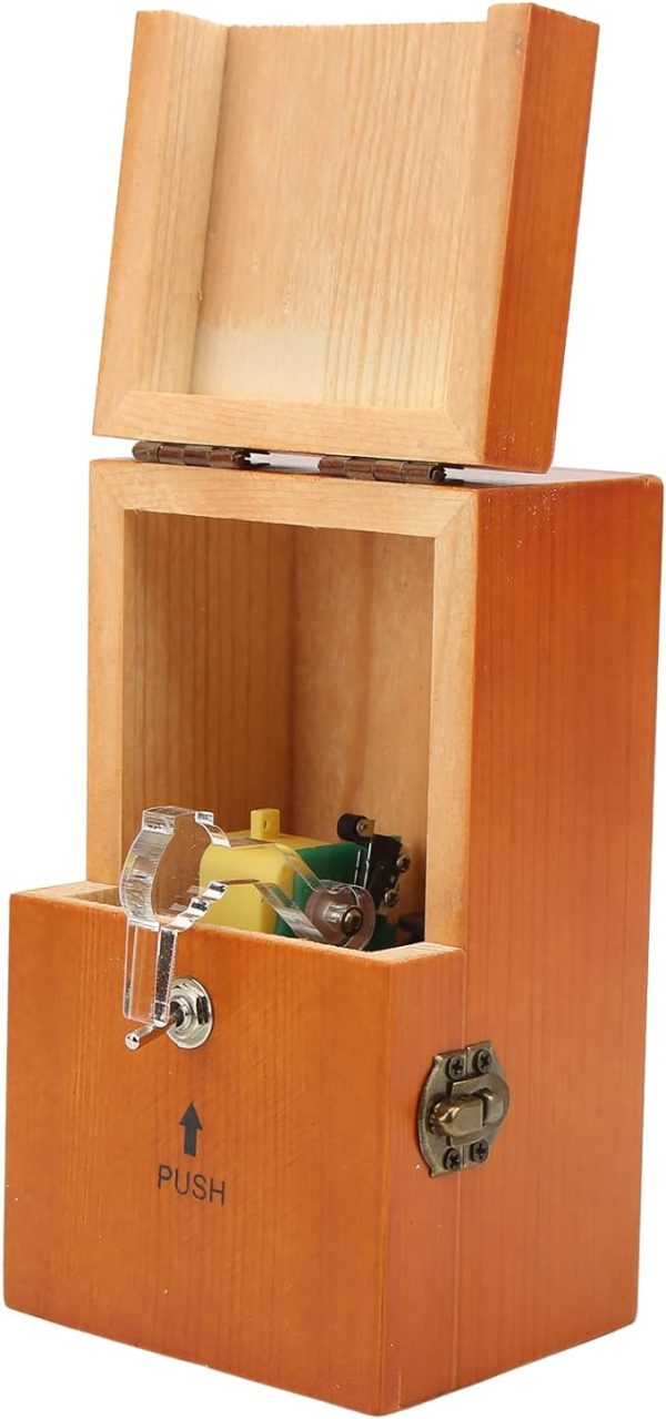 World's Most Useless Box -Real Wood Turns Itself Off Useless Box/Leave Me Alone Box Perpetual Machine for Geek Gift - 图片 2
