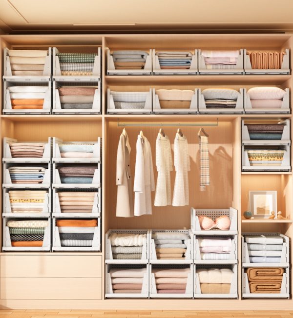 Premium Stackable Wardrobe Storage Baskets - Maximize Closet Space and Keep Clothes Organized - 图片 4