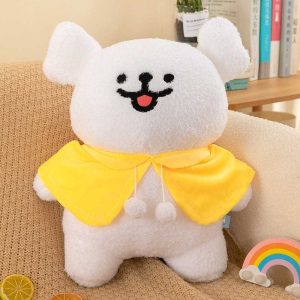 Hot Korea Line Puppy Plush，Line Puppy Maltese Plush Doll Pajama Style 情侣可爱玩偶