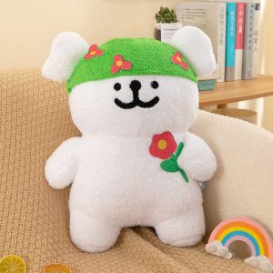 Hot Korea Line Puppy Plush，Line Puppy Maltese Plush Doll Pajama Style 情侣可爱玩偶