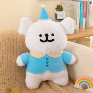 Hot Korea Line Puppy Plush，Line Puppy Maltese Plush Doll Pajama Style 情侣可爱玩偶