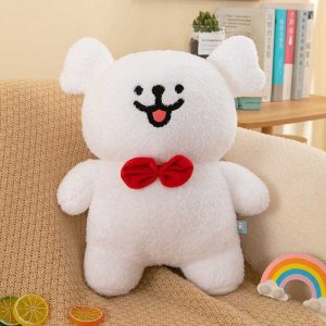Hot Korea Line Puppy Plush，Line Puppy Maltese Plush Doll Pajama Style 情侣可爱玩偶