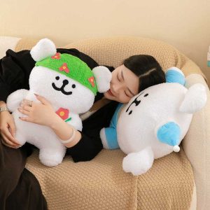 Hot Korea Line Puppy Plush，Line Puppy Maltese Plush Doll Pajama Style 情侣可爱玩偶