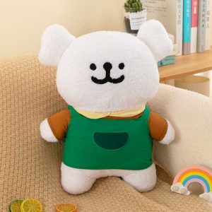 Hot Korea Line Puppy Plush，Line Puppy Maltese Plush Doll Pajama Style 情侣可爱玩偶