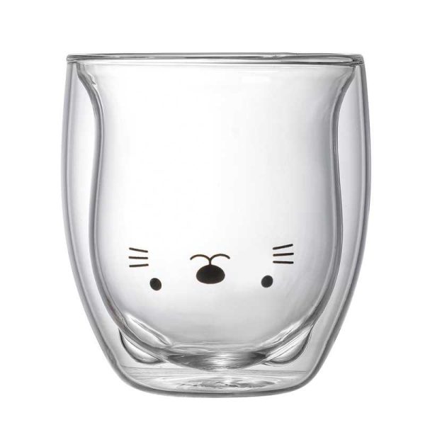 Bear Cute Mugs Kawaii Double Wall Glass Coffee Tea Mill Yogurt Cup Funny - 图片 4