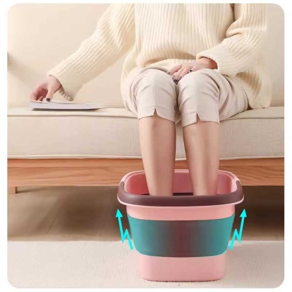 Collapsible Foot Bath Basin Soaker Tub with Handle for Foot Spa, Foldable Plastic Foot Spa Pedicure Foot Soak Inflatable Bucket Tools for Washing - 图片 4