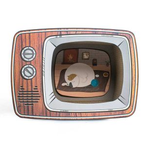 收音机形状猫抓板猫窝，耐用猫抓板玩具，室内猫用猫床，猫窝