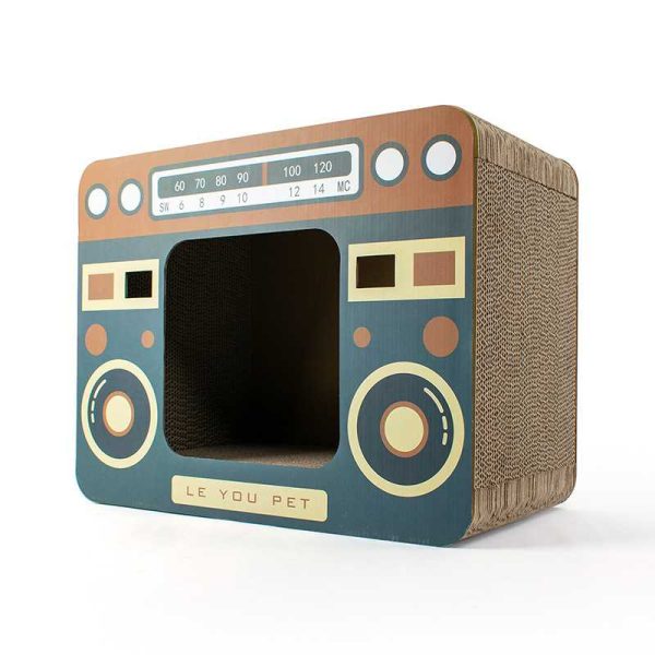 Radio Shaped Cat Scratching Board Cat House, Durable Cat Scratching Toy, Cat Beds for Indoor Cats, Cat Cave - 图片 6