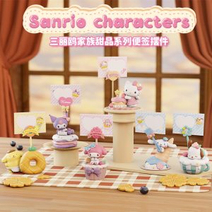 官方授权的 Sanrio 角色甜点便签夹公仔 - My Melody、Cinnamoroll、Pompompurin、Kuromi、Pochacco 和 Hello Kitty
