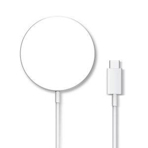 适用于 iPhone 13/12 系列和安卓系统的 15W 高速磁性无线充电器，兼容 PD/QC - 强磁吸附，可实现稳定快速充电 - 白色