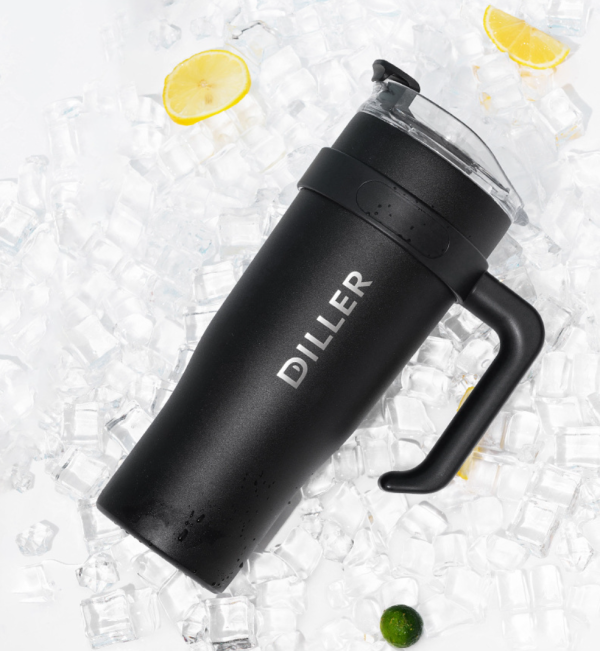 Diller Premium 1.2L Large Capacity Insulated Tumbler Cup with Straw and Handle for Hot and Cold Beverages - Available in Two Colors - 图片 5