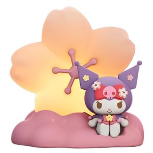 官方授权的三丽鸥卡通人物樱花季夜灯公仔 - Kuromi 和 Cinnamoroll