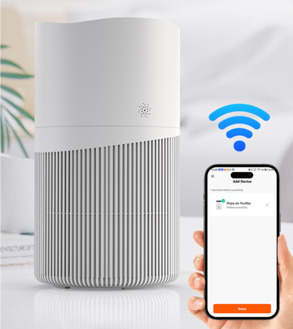 High-Efficiency 3-in-1 HEPA Air Purifier with Intelligent PM2.5 Detection, Multi-Speed Operation, and Ultra-Quiet Sleep Mode - White - 图片 3