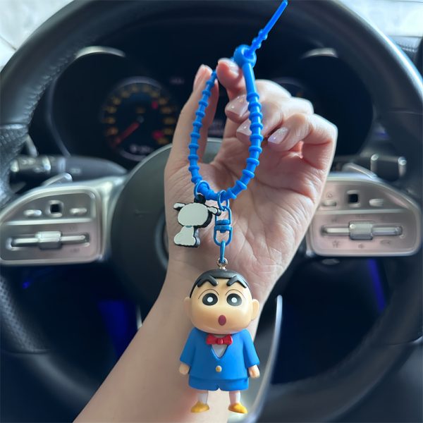 Officially Licensed Crayon Shinchan Keychain - Cute Charms for Bags and Cars - Featuring Iconic Characters in Various Outfits - 图片 5