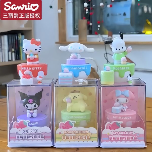 Officially Licensed Sanrio Characters Strawberry Cake Surprise Box - Collectible Figurines Features 6 Characters