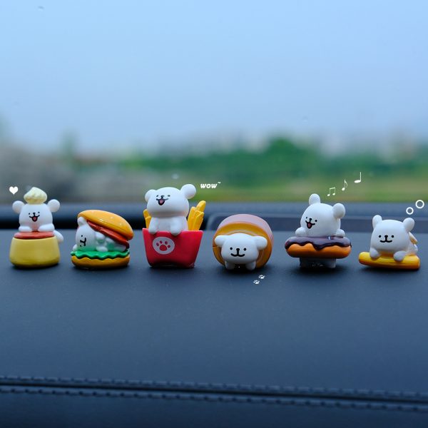 Mini Extra Cute Line Puppy Car Figurines for Home and Cars - Adorable Dashboard and Air Vent Decorations with Multiple Fun Styles for Fresh and Stylish Car Interior (Height ~2.7cm) Set of 6 - 图片 5