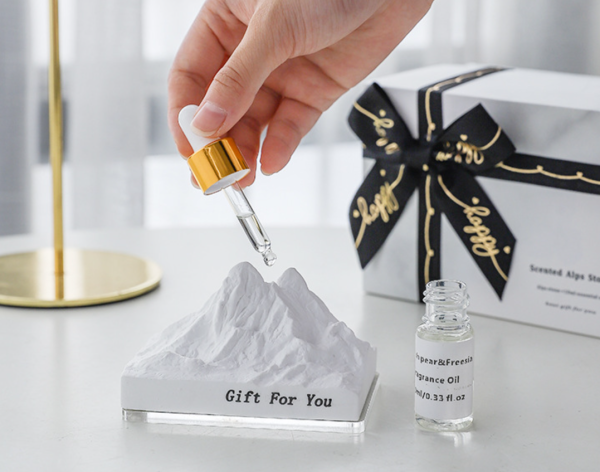 Trendy Luxury Fragrance Diffuser with Scented Alps Stone and Essential Oil Set - Elegant Home Aroma Gift Box - Two Choices of Scent Available - 图片 5