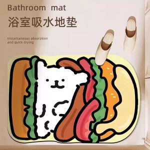 Cute Line Puppy 吸水浴室垫 - 瞬干、防滑、方便收纳 60x90cm - 多种设计可供选择