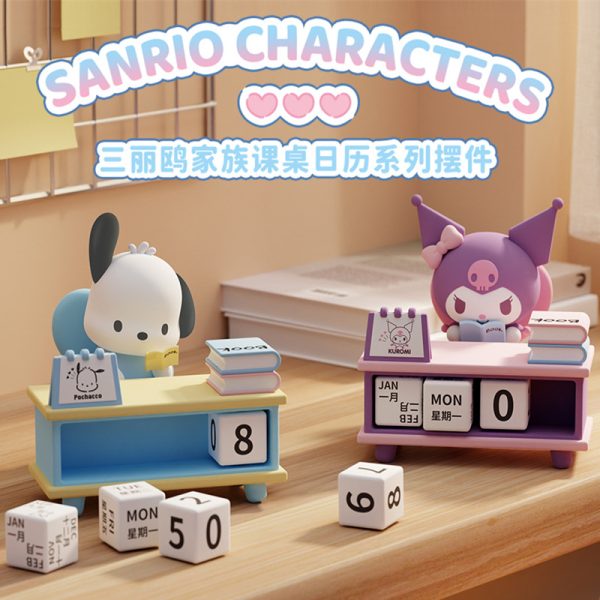 Officially licensed Sanrio Characters Desk Calendar Series - Pochacco and Kuromi Desk Decor - Kuromi & Pochacco