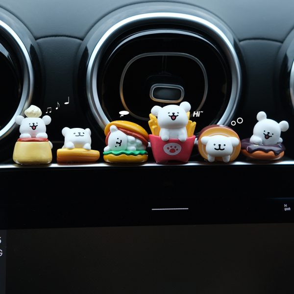 Mini Extra Cute Line Puppy Car Figurines for Home and Cars - Adorable Dashboard and Air Vent Decorations with Multiple Fun Styles for Fresh and Stylish Car Interior (Height ~2.7cm) Set of 6 - 图片 6