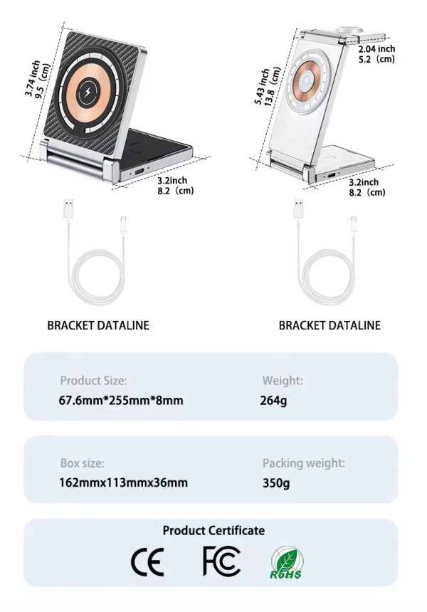 Multifunctional 4-in-1 Magnetic Wireless Charger for Multiple Devices - Phones, Earphones, and Smartwatches, Supports Simultaneous Charging of Multiple Devices - 图片 5