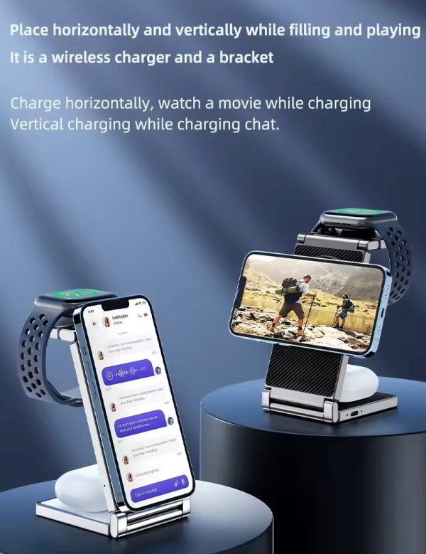 Multifunctional 4-in-1 Magnetic Wireless Charger for Multiple Devices - Phones, Earphones, and Smartwatches, Supports Simultaneous Charging of Multiple Devices - 图片 7
