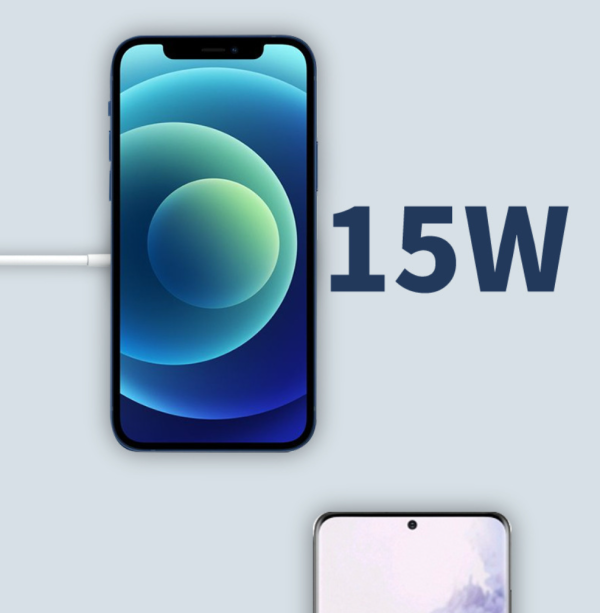 High-Speed 15W Magnetic Wireless Charger for iPhone 13/12 Series and Android with PD/QC Compatibility - Strong Magnetic Attachment for Stable and Fast Charging - White - 图片 3