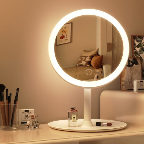 高级智能 LED 化妆镜，带触摸屏、USB 充电、三种可调灯光模式、270° 旋转、高清 SQ 级玻璃和记忆功能，可实现完美的化妆效果 - 有多种颜色和款式可供选择