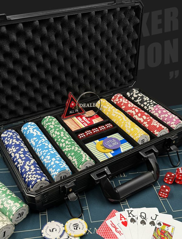 Jeu de jetons de poker Texas professionnel - Jeux de 300 et 500 jetons avec étui en aluminium