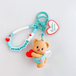 Butterbear Keychain with Plush Charm - Adorable Bag and Car Accessory