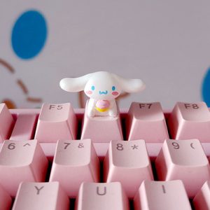 Sanrio 可爱的肉桂娃娃键帽，粉色 R4 十字轴键帽，适用于机械键盘