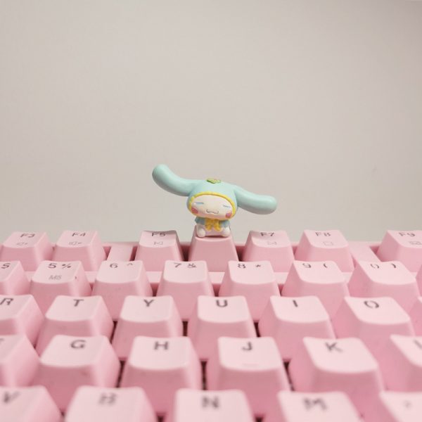 Sanrio Lovely Cinnamoroll Keycaps, Pink R4 Cross-Axis Keycap for Mechanical Keyboards - 图片 12
