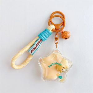 Butterbear Keychain with Plush Charm - Adorable Bag and Car Accessory