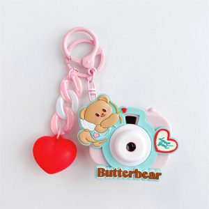 Butterbear Keychain with Plush Charm - Adorable Bag and Car Accessory