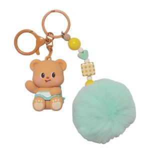 Butterbear Keychain with Plush Charm - Adorable Bag and Car Accessory